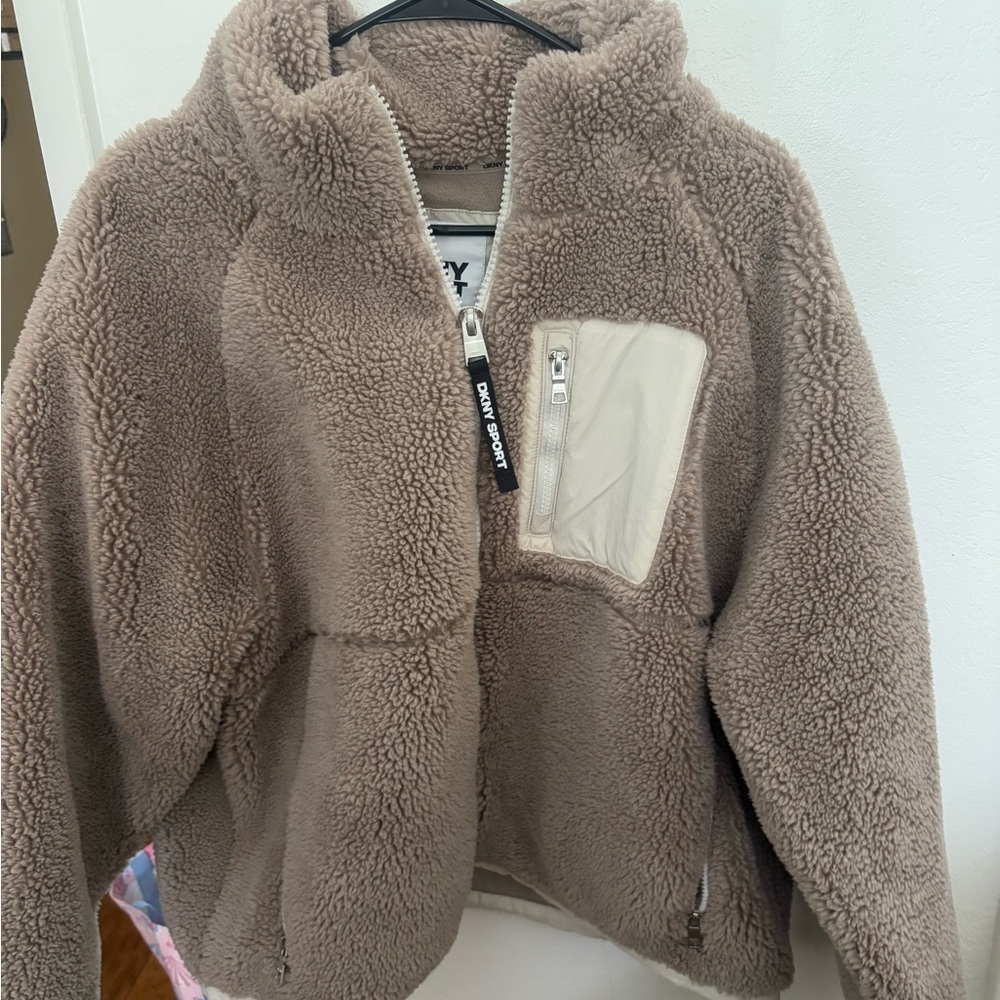DKNY Teddy Jacket - Brown and Cream